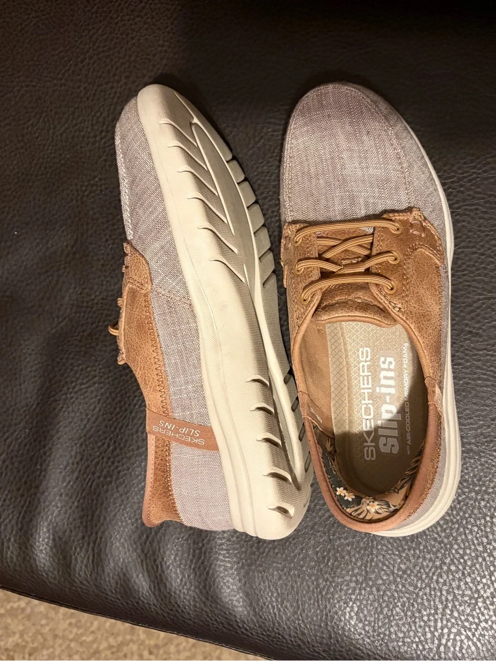 Skechers Slip-Ins Women’s Brown and Light Gray Casual Loafers